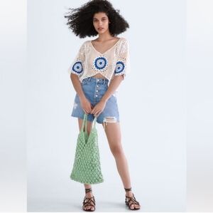 ✨️Brand new Zara High waisted 5 pocket distressed with raw hem denim shorts✨️